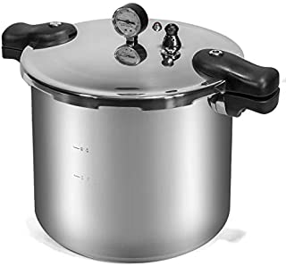 Barton Pressure Canner 22-Quart Capacity Pressure Cooker Built-in Pressure Gauge with (1) Rack, Aluminum Polished