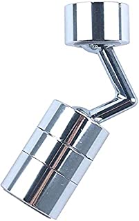 Chrome 720 Degree Swivel Sink Faucet Aerator for face, eyewash, and gargle. Rotatable sink adapter Sprayer Attachment for Kitchen/Bathroom male or female thread - Easy Install (1 PC, Silver)