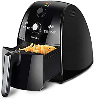 Secura Air Fryer 4.2Qt / 4.0L 1500-Watt Electric Hot XL Air Fryers Oven Oil Free Nonstick Cooker w/Additional Accessories, Recipes, BBQ Rack & Skewers for Frying, Roasting, Grilling, Baking