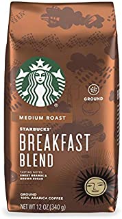 Starbucks Medium Roast Ground Coffee  Breakfast Blend  100% Arabica  1 bag (12 oz.)