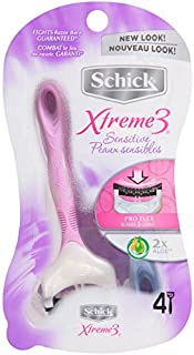 Schick Xtreme 3 Sensitive Skin Disposable Razors for Women, 4 Count (Pack of 2)