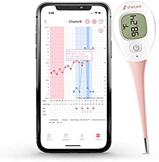 Shecare Digital Basal Body Thermometer for Ovulation ,Fertility BBT Thermometer High Precision Oral Thermometer ,Accurate 1/100th Degree Works with Shecare APP Basal Thermometer Basic Thermometer