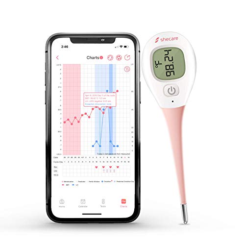 Shecare Digital Basal Body Thermometer for Ovulation ,Fertility BBT Thermometer High Precision Oral Thermometer ,Accurate 1/100th Degree Works with Shecare APP Basal Thermometer Basic Thermometer