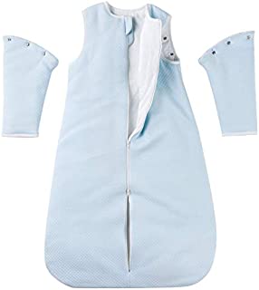 Chuchu Puff Baby Sleeping Bag, Autumn and Winter, Detachable Long Sleeves 2.5 Tog Inverted Zipper Warm Wearable Blanket Super Soft Breathable Cotton Baby Sleep Bag fit Infants and Toddler, 2T