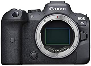 Canon EOS R6 Full-Frame Mirrorless Camera with 4K Video, Full-Frame CMOS Senor, DIGIC X Image Processor, Dual UHS-II SD Memory Card Slots, and Up to 12 fps with Mechnical Shutter, Body Only, Black