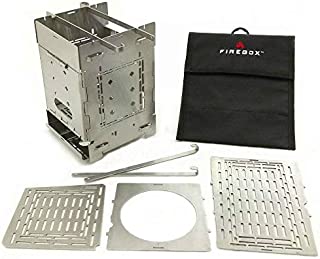 Firebox Bushcraft Camp Stove Kit - Wood Burning/Multi Fuel - Collapsible/Folding - Portable Campfire - Model Gen 2 5 inch / G2-5