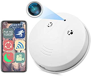 Camera Smoke Detector, WiFi HD 1080P Nanny Cam Mini Video Recorder Surveillance Camera for Indoor Home Security Monitoring Baby Pet Motion Detection Night Vision