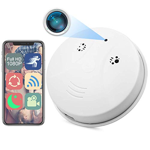 Camera Smoke Detector, WiFi HD 1080P Nanny Cam Mini Video Recorder Surveillance Camera for Indoor Home Security Monitoring Baby Pet Motion Detection Night Vision