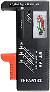 D-FantiX Battery Tester, Universal Battery Checker for AA AAA C D 9V 1.5V Button Cell Batteries (Model: BT-168)