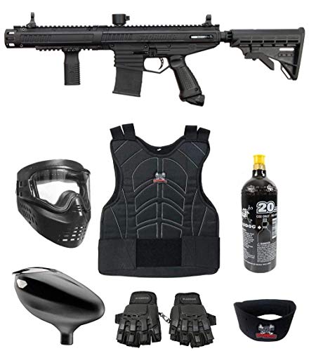 Maddog Tippmann Stormer Elite Dual Fed Beginner Protective CO2 Paintball Gun Marker Starter Package - Black