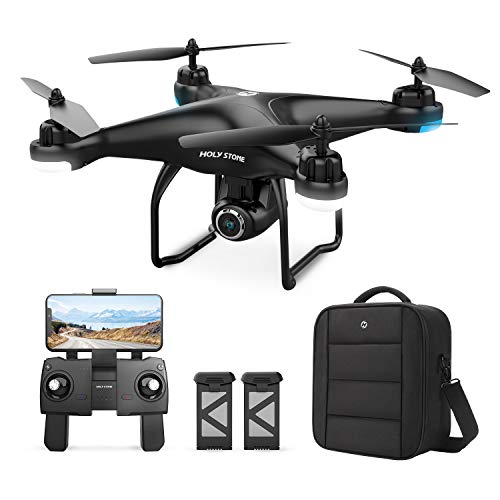 Holy Stone HS120D GPS Drone with Camera for Adults 2K UHD FPV, Quadcotper with Auto Return Home, Follow Me, Altitude Hold, Way-points Functions, Includes 2 Batteries and Carrying Backpack