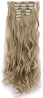 7Pcs 16 Clips 24 Inch Wavy Curly Full Head Clip in on Double Weft Hair Extensions