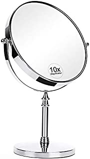 KEDSUM 8-Inch Large Double Sided 1X/10X Magnifying Makeup Mirror, 360 Degree Swivel Vanity Mirror with Magnification, Travel Mirror with Stand and Removable Base