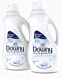 Downy Ultra Plus Free & Gentle Liquid Fabric Conditioner (Fabric Softener), Concentrated, 51 oz Bottles, 2 Pack, 152 Loads Total