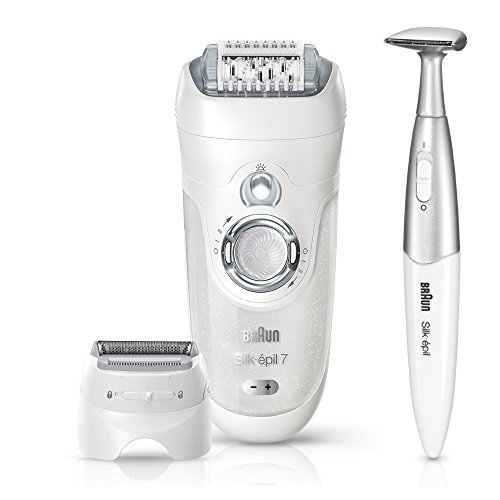 Braun Epilator Silk-épil 7-7561 Facial Hair Removal for Women, Bikini Trimmer, Womens Shaver Wet & Dry, Cordless