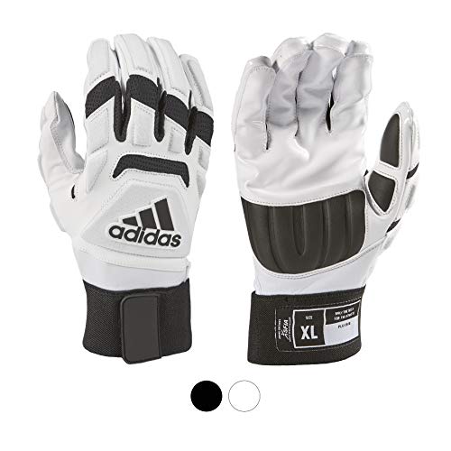 adidas Freak MAX 2.0 Padded Lineman Football Gloves, White, X-Large - Premium Football Gear