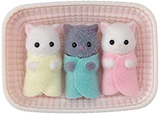 Calico Critters, Persian Cat Triplets, Dolls, Dollhouse Figures, Collectible Toys; Figures and Cradled Accessory Included