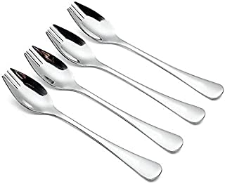 ICYANG 4 Pack 18/10 Stainless Steel Sporks, Spaghetti Salad Fruit Dessert Heavy Duty Flatware Spoon & Fork for Everyday Household Use, Camping Backpacking Utensils, 8.2