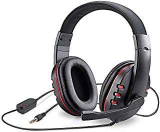 Picozon Gaming Headset Headphone with Microphone for PS5, PS4, Nintendo Switch, Playstation 4, Playstation 5, Playstation Vita, Mac, Laptop, Tablet, Computer, Mobile Phones (3.5mm Plug)