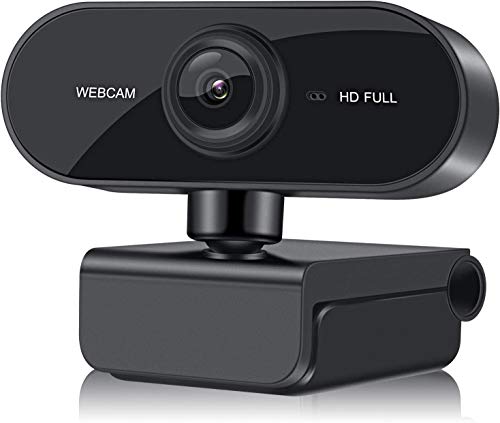 Webcam 1080P HD Web Camera with Microphone, 360-Degree Rotatable Protects Privacy, Clear Stereo Audio USB PC Computer Camera Works with Skype, Zoom, FaceTime, Laptop/Mac/MacBook/PC