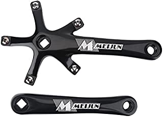 Keenso Bike Crank Arms, 1 Pair Universal 170mm Bicycle Aluminium Alloy Single Crankset Crank Arm Set Bicycle Repair Parts BCD 130 mm for Mountain Bike Road Bike(Black)