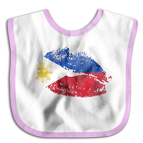 Philippines Flag Lips Toddler Newborn Baby Boys Girls Skin-Friendly Saliva Towel Waterproof Baby Bibs