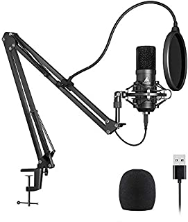 USB Microphone Kit 192KHZ/24BIT Plug & Play MAONO AU-A04 USB Computer Cardioid Mic Podcast Condenser Microphone with Professional Sound Chipset for PC Karaoke, YouTube, Gaming Recording