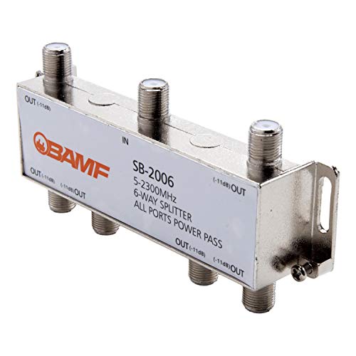 BAMF 6-Way Coax Cable Splitter Bi-Directional MoCA 5-2300MHz