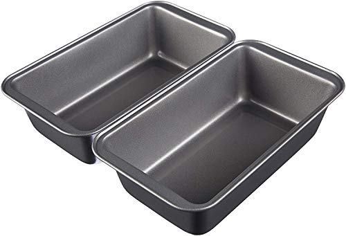 Amazon Basics Nonstick Carbon Steel Baking Bread Pan, 9.5 x 5 Inch, Set of 2