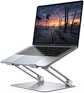 Lamicall Laptop Stand Riser Portable - Foldable Height Adjustable Ergonomic Computer Notebook Stand Holder Lift for Desk, Compatible with MacBook Air Pro, Dell XPS, HP (10-17'') - Silver