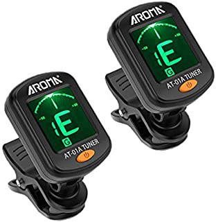 Meeland Guitar tuner 2 PACK, Clip On Tuner for Guitar/Bass/Violin/ukulele,Auto Power Off/One Button Operation/AT-01A/2 Set