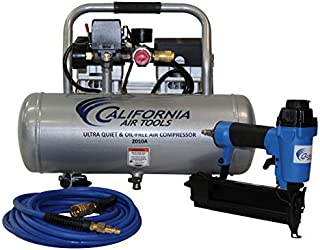 California Air Tools 2010AGK18 Ultra Quiet & Oil-Free 1.0 Hp, 2.0 Gal. Aluminum Tank Air Compressor with Nail Gun Kit