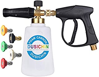 DUSICHIN DUS-118 Foam Cannon Lance Pressure Washer Nozzle Tip Snow Soap Spray Gun Jet Wash Larger Container 67Oz Higher Flow Rate