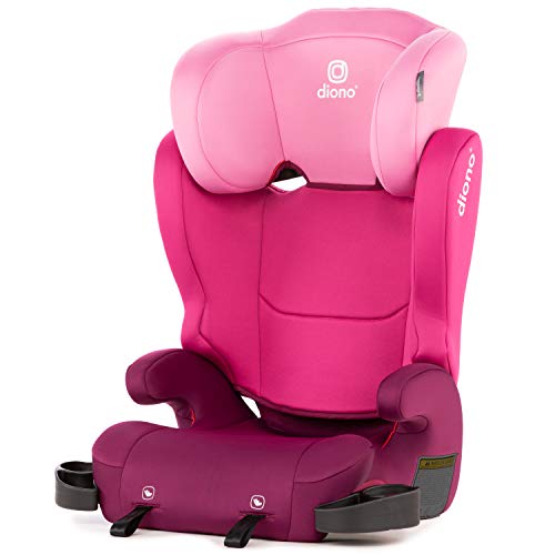 Diono Cambria 2 Latch, 2-in-1 Belt Positioning Booster Seat, High-Back to Backless Booster XL Space and Room to Grow, 8 Years 1 Booster Seat, Ultimate Safety and Protection, Pink