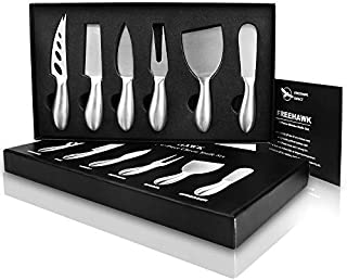 Freehawk Cheese Knife Set, 6-Piece Elegant Stainless Steel Cheese knives Set with Gift Box, Perfect Gift for Foodie Friend, Weddings, Bridal Shower, Housewarming, Anniversaries, Birthday Parties