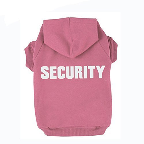 BA1002-1 Security Patterns Printed Puppy Pet Hoodie Dog Clothes Pink XL