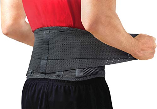 Back Brace by Sparthos - Immediate Relief for Back Pain, Herniated Disc, Sciatica, Scoliosis and more!  Breathable Mesh Design with Lumbar Pad  Adjustable Support Straps  Lower Back Belt [Size Med]