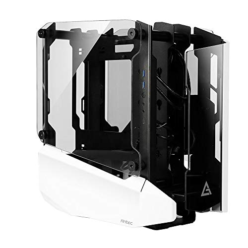 Antec Striker Aluminum and Steel ITX Computer Case, Front GPU Mount, Up to 4 x 120 mm Fan Support, USB 3.1 Type-C Ready and PCI-E Riser Included (Striker Mini)