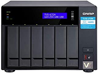 QNAP TVS-672N-i3-4G-US 6 Bay NAS with 5GbE, Intel Core i3, Dual PCIe and Dual M.2 Slots, 4GB DDR4 memory, USB Type-C Ports, Supports SSD Cache