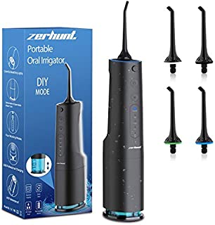 Water Flosser 2020 Upgraded, Water Flosser Teeth Cleaner with DIY Mode, Rechargeable Oral Irrigator for Braces, Bridges, Implants Care, IPX7 Waterproof With 4 Interchangeable Jet Tips