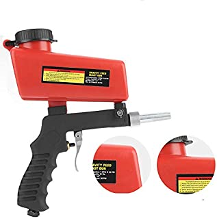 Portable Sandblasting Gun, Gravity Feed Sandblast Gun with Pneumatic Connector and 1/4