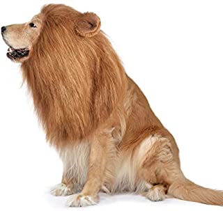 Dog Lion Mane,Funny Dog Costume,Adjustable Lion Mane for Dog Complementary Halloween Lion Costumes with Ears Dog Wig for Medium or Large Sized Dogs