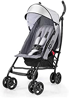 Summer 3Dlite Convenience Stroller, Gray  Lightweight Stroller with Aluminum Frame, Large Seat Area, 4 Position Recline, Extra Large Storage Basket  Infant Stroller for Travel and More