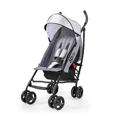 Summer 3Dlite Convenience Stroller, Gray  Lightweight Stroller with Aluminum Frame, Large Seat Area, 4 Position Recline, Extra Large Storage Basket  Infant Stroller for Travel and More