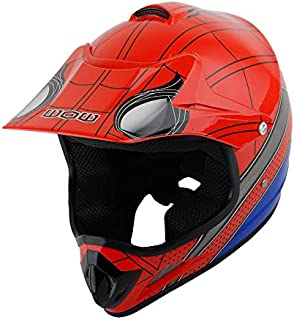 WOW Youth Kids Motocross BMX MX ATV Dirt Bike Helmet Spider Red