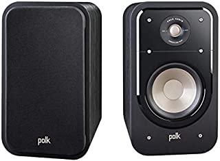 Polk Audio S20 Signature Series Bookshelf Speakers for Home Theater, Surround Sound and Premium Music, Power port technology, Detachable Magnetic Grille (Pair), Black