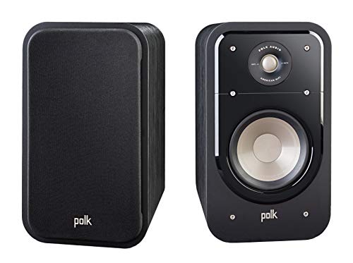 Polk Audio S20 Signature Series Bookshelf Speakers for Home Theater, Surround Sound and Premium Music, Power port technology, Detachable Magnetic Grille (Pair), Black