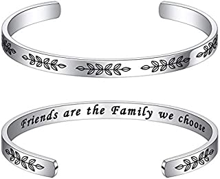 M MOOHAM Friends are Family We Choose Bracelet - Friendship Bracelet Birthday Christmas Jewelry Gift for Best Friend, Friendship Gifts for Women Friend Birthday