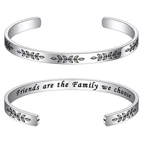 M MOOHAM Friends are Family We Choose Bracelet - Friendship Bracelet Birthday Christmas Jewelry Gift for Best Friend, Friendship Gifts for Women Friend Birthday