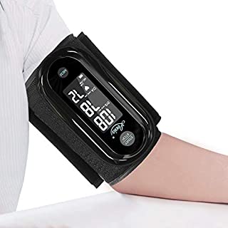 Blood Pressure Monitor Upper Arm with One Piece Design, Digital BP Machine for Home Use with Cuff Size 9-14 Inch, Portable Meter, Built-in Battery